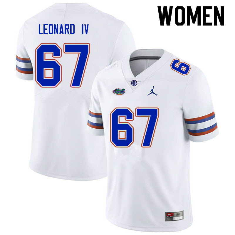 Women #67 Richie Leonard IV Florida Gators College Football Jerseys Sale-White